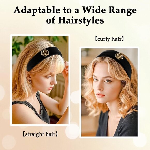 Women\'s Velvet Headbands Non Slip Wide Hairbands Gift for All Hair Types main image 4